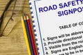 Road safety an signposting Royalty Free Stock Photo