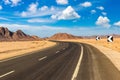 Road in Sahara desert in Egypt Royalty Free Stock Photo