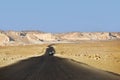 Road in Sahara desert, Egypt Royalty Free Stock Photo