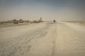 A road in Sahara Desert in Mauretania, Western Africa in rural area. Royalty Free Stock Photo