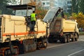 Road Scraping Machine Removes Old Asphalt During Construction.