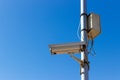 Road Security camera on blue sky background Royalty Free Stock Photo