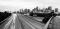 Road Seem to Converge Downtown City Skyline Houston Texas
