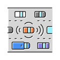 road sensing self vehicle color icon vector illustration