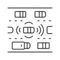 road sensing self vehicle line icon vector illustration