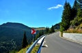 Road separating the forest from the gorge