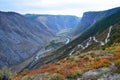 The Road serpentines to the pass Katu Yaryk. Altai
