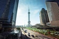Road in Shanghai lujiazui financial center Royalty Free Stock Photo