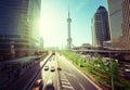 Road in Shanghai lujiazui financial center Royalty Free Stock Photo