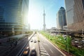 Road in Shanghai lujiazui financial center Royalty Free Stock Photo