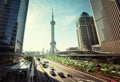 Road in Shanghai lujiazui financial center Royalty Free Stock Photo