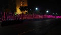 Road side light night view of Splaned Kolkata India