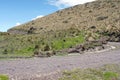 Road on the side of a mountain in the Antisana Ecological Reserve, Ecuador Royalty Free Stock Photo