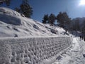 Road side view early in the morning in Shimla in winter season.