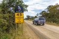 Road side Wildlife penguin protection sign Royalty Free Stock Photo