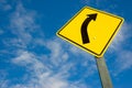 Road sign against a blue sky Royalty Free Stock Photo