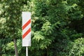 Road sign Approaching the railway crossing .approach signal to a railway crossing . Royalty Free Stock Photo