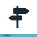 Road Sign Arrow Icon Vector Logo Template Illustration Design. Vector EPS 10