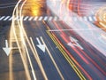 Road sign on asphalt