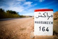 Road sign in the atlas mountains,morocco