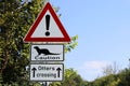 Road sign Attention Otter change. Otters can walk across the road