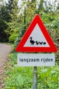 Road sign Beware of crossing ducks Royalty Free Stock Photo