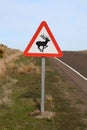 Road sign beware of deer