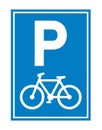 Road sign. Bicycle parking Royalty Free Stock Photo