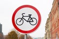 road sign Bicycles are prohibited Royalty Free Stock Photo