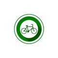 Road sign bike icon isolated on white background Royalty Free Stock Photo