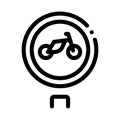 Road sign bike icon vector outline illustration Royalty Free Stock Photo