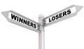 Winners and losers. Way mark Royalty Free Stock Photo