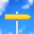 Vector road sign on blue sky background Royalty Free Stock Photo