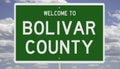 Road sign for Bolivar County