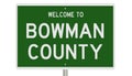 Road sign for Bowman County