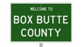 Road sign for Box Butte County