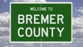 Road sign for Bremer County