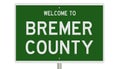 Road sign for Bremer County