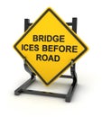 Road sign - bridge ices before road