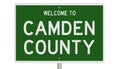 Road sign for Camden County