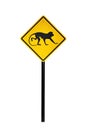 Road sign carefully of a monkeys