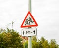 Road sign cautiously children, school. Watch out for Children Royalty Free Stock Photo