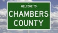 Road sign for Chambers County