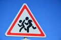 Road sign CHILDREN AT PLAY Royalty Free Stock Photo