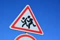 Road sign CHILDREN AT PLAY Royalty Free Stock Photo