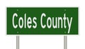 Road sign for Coles County