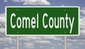 Road sign for Comel County Royalty Free Stock Photo