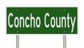 Road sign for Concho County