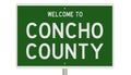 Road sign for Concho County