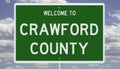 Road sign for Crawford County Royalty Free Stock Photo